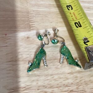 Green High Heel Earrings